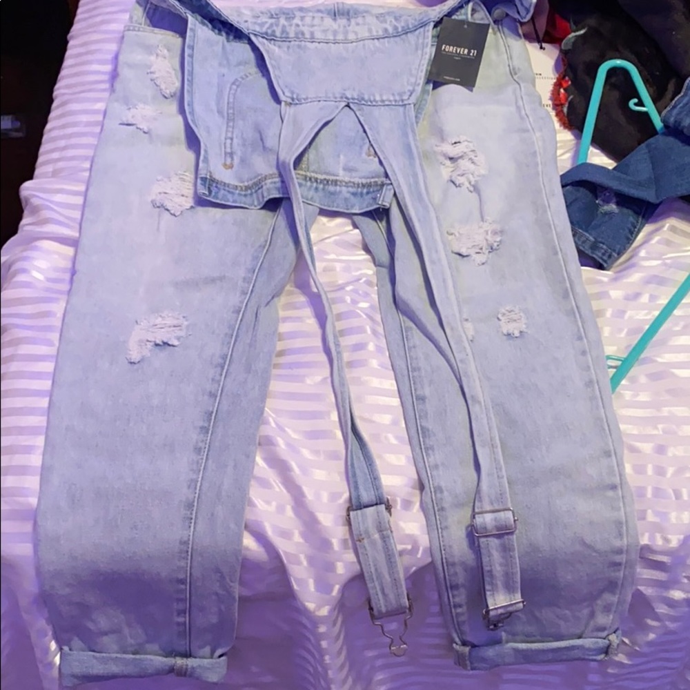 Light wash overalls